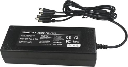 5V 12A Power Adapter, Multi-Port Multi-Function Charger, 5-Port Charging Station, Suitable for Multiple Devices, Compatible with Smartphones, Tablets, for DJI Drones, and Remote Controllers in Saudi Arabia