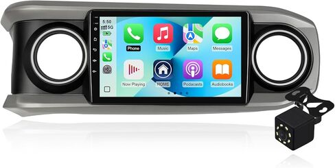 ستيريو سيارة 2+64G Android 14 Double Din لسيارة Toyota Tacoma 2016-2022 مع شاشة لمس 10.1 بوصة وراديو مدمج لاسلكي Carplay/Android Auto/GPS/Bluetooth/FM/AUX/عناصر التحكم في عجلة القيادة/كاميرا احتياطية in Kuwait
