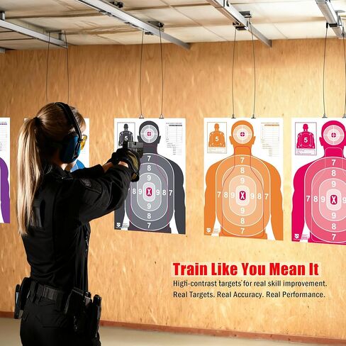 Shooting Range Targets Paper -B27E 23x35 Silhouette Practice Target - Indoor and Outdoor Use,Compatible with Pistol, Handguns,Pellet Guns,BB Guns,Rifle,Airsoft Guns Training in Saudi Arabia