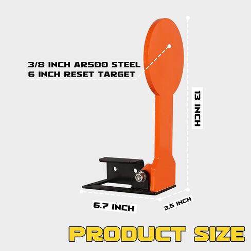 Highwild 3/8" AR500 6" Classic Popper Steel Shooting Target - Auto Reset, Orange in Saudi Arabia