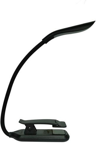 Gadpiparty LED Reading Light Clip Lamp USB Rechargeable Eye-Care Book Light Flexible Gooseneck for Students and Travel Portable Bedside Reading Lamp (Black) in Saudi Arabia
