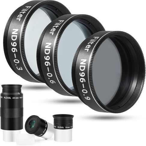 Astromania 1.25 Inch 10mm 17mm 40mm Eyepiece Set - Bundle with - 1.25" Filter Set ND96-0.3 -0.6-0.9 in Saudi Arabia