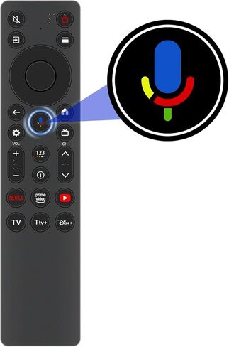 RC813A جهاز تحكم عن بعد صوتي بديل متوافق مع سلسلة TCL QM6K QM7K QD-Mini LED 4K UHD Google Smart TV 55QM7K 50QM6K 65QM7K 75QM7K 85QM7K 98QM7K 55QM6K 65QM6K 75QM6K 85QM6K 98QM6K 2025 in Saudi Arabia