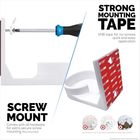 Wall Mount for HelloBaby HB6550 Baby Camera – Easy Install Custom Fit Bracket with 3M Tape & Screws for Secure Mounting – Better Viewpoint & Stability – by Brainwavz in Saudi Arabia