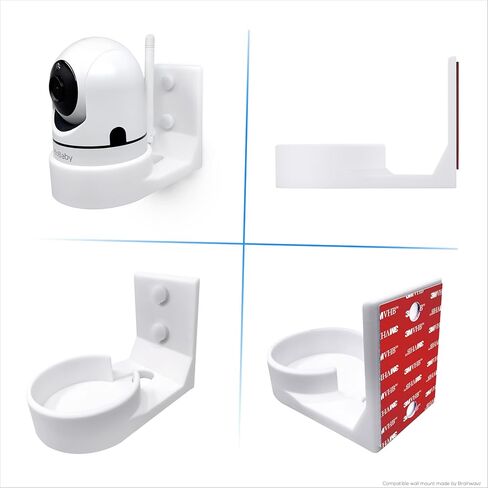 Wall Mount for HelloBaby HB6550 Baby Camera – Easy Install Custom Fit Bracket with 3M Tape & Screws for Secure Mounting – Better Viewpoint & Stability – by Brainwavz in Saudi Arabia