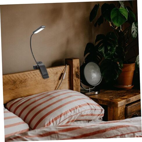 2pcs LED Reading Clip Lights, Eye Protection Bedside Book Lamps with Adjustable Brightness, USB Rechargeable Music Score and Night Clip Lights for Home and Travel in Saudi Arabia