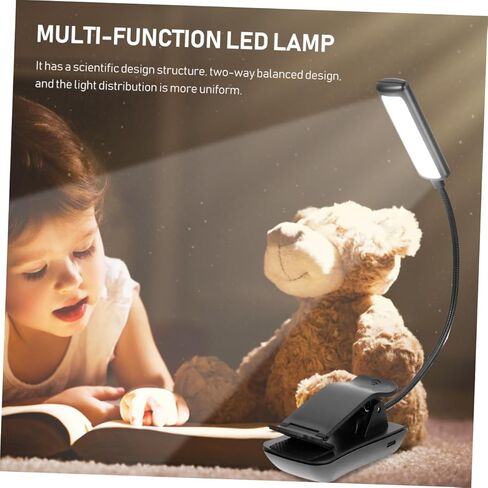 2pcs LED Reading Clip Lights, Eye Protection Bedside Book Lamps with Adjustable Brightness, USB Rechargeable Music Score and Night Clip Lights for Home and Travel in Saudi Arabia