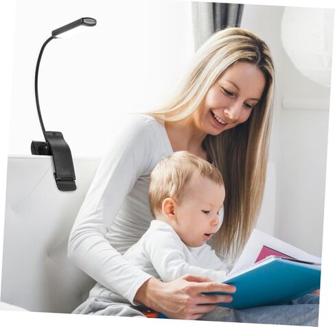 2pcs LED Reading Clip Lights, Eye Protection Bedside Book Lamps with Adjustable Brightness, USB Rechargeable Music Score and Night Clip Lights for Home and Travel in Saudi Arabia
