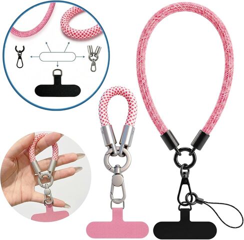 Phone Lanyard 2 Pack, 8mm Heavy Duty Wrist Strap for Cell Phone with 2 Reinforced Tether Tabs, Universal Tether Tab Wristlet for Women and Men, Compatible with Most Smartphone Cases in Kuwait