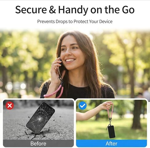 Phone Lanyard 2 Pack, 8mm Heavy Duty Wrist Strap for Cell Phone with 2 Reinforced Tether Tabs, Universal Tether Tab Wristlet for Women and Men, Compatible with Most Smartphone Cases in Kuwait