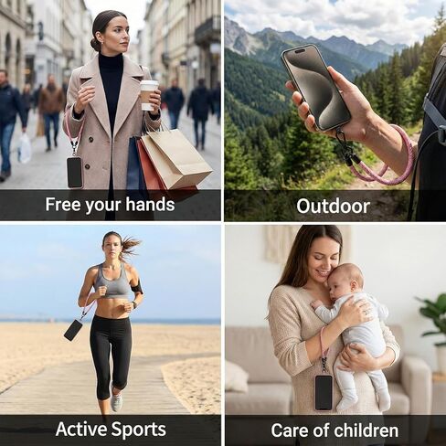 Phone Lanyard 2 Pack, 8mm Heavy Duty Wrist Strap for Cell Phone with 2 Reinforced Tether Tabs, Universal Tether Tab Wristlet for Women and Men, Compatible with Most Smartphone Cases in Kuwait