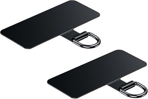 عبوتان من شريط حبل معدني شديد التحمل للهاتف، محول حبل بسعة تحميل 44 رطلًا لحافظات iPhone وAndroid، وحزام حبل عالمي ومرفق ساحر (أسود) in Saudi Arabia