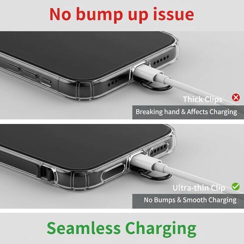 عبوتان من شريط حبل معدني شديد التحمل للهاتف، محول حبل بسعة تحميل 44 رطلًا لحافظات iPhone وAndroid، وحزام حبل عالمي ومرفق ساحر (أسود) in Saudi Arabia