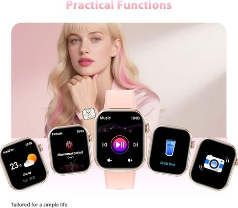 Smart Watches for Women with Earbuds Inside (Answer/Make Call), 2.02" Fitness Tracker with Exercise Monitor and Calorie Consumption, Ultra-long Standby Waterproof with Sleep Record for iPhone Android in Saudi Arabia