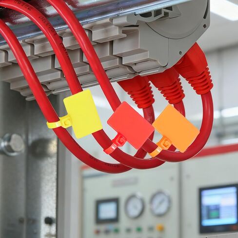 100 قطعة من ربطات العنق بسحاب مع بطاقة، علامات ربط سلكية ذاتية القفل متعددة الألوان، أشرطة مكتوبة على أشرطة من النايلون المقاوم للماء لتنظيم الأسلاك وبطاقات الأمتعة in Kuwait