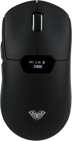 ماوس ألعاب MechLands Aula SC390 خفيف الوزن مع شاشة عرض، ماوس لاسلكي 2.4G/USB-C/BT مع بطارية 400 مللي أمبير في الساعة، قابل للتعديل 20000 نقطة لكل بوصة ومعدل استقصاء 1000، مستشعر PAW3311، لنظام Win/Mac (أبيض) in Kuwait