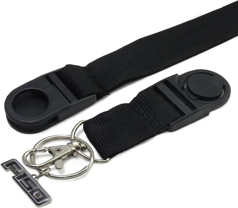 iPick Image for Ford F-150 2008-2014 حبل حامل معرف الحزام الأسود مع سلسلة مفاتيح معدنية ثلاثية الأبعاد مقطوعة بالقالب - مرخصة رسميًا in Kuwait