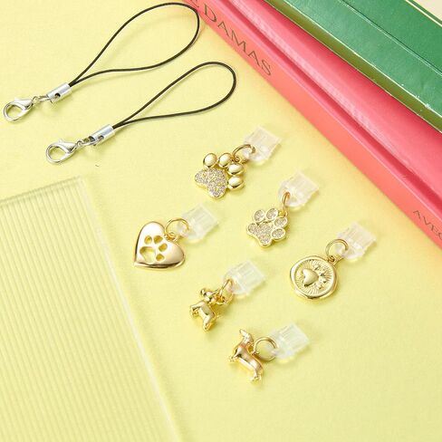 3 Pcs Golden Dust Plug Charm Type C USB C Dust Plug with Brass Pendant Cute Charging Port Protector for Most Type C Devices Phone E-Reader Accessories in Saudi Arabia