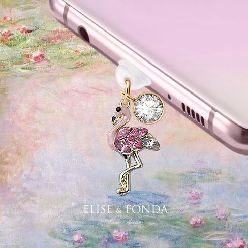 ELISE & FONDA TP414 منفذ شحن USB من النوع C مضاد للغبار، قابس صغير على شكل فلامنغو للهاتف الخلوي لهواتف iPhone 15 /Samsung/OnePlus/Xiaomi/oppo Android (وردي) in Kuwait