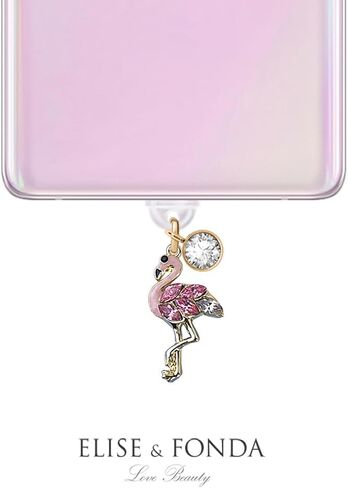 ELISE & FONDA TP414 منفذ شحن USB من النوع C مضاد للغبار، قابس صغير على شكل فلامنغو للهاتف الخلوي لهواتف iPhone 15 /Samsung/OnePlus/Xiaomi/oppo Android (وردي) in Kuwait