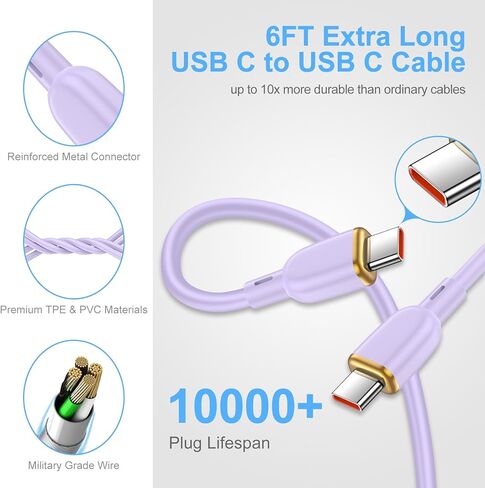 USB C Fast Charger for Samsung A36 A17 A56 5G A16 A26 S25 S24 A15 A55, 20W Type C Super Fast Wall Charger Block with 6FT USB C to C Cable for iPhone 17 Air 16 e 16 15 Google Pixel 10 Pro XL/9 Pro/8/7 in Saudi Arabia