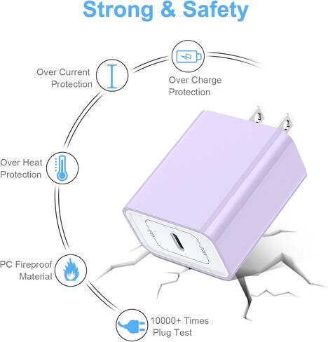 USB C Fast Charger for Samsung A36 A17 A56 5G A16 A26 S25 S24 A15 A55, 20W Type C Super Fast Wall Charger Block with 6FT USB C to C Cable for iPhone 17 Air 16 e 16 15 Google Pixel 10 Pro XL/9 Pro/8/7 in Saudi Arabia