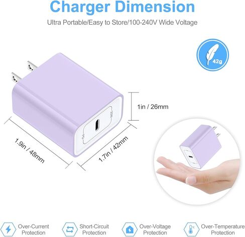 USB C Fast Charger for Samsung A36 A17 A56 5G A16 A26 S25 S24 A15 A55, 20W Type C Super Fast Wall Charger Block with 6FT USB C to C Cable for iPhone 17 Air 16 e 16 15 Google Pixel 10 Pro XL/9 Pro/8/7 in Saudi Arabia