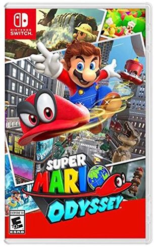 Nintendo Switch Bundle (7 items): 32GB Console Gray Joy-con, 128GB Micro SD, Joy-Con (L/R)-Neon Red/Neon Blue, Game Disc Super Mario Odyssey, and Type C Cable in Saudi Arabia