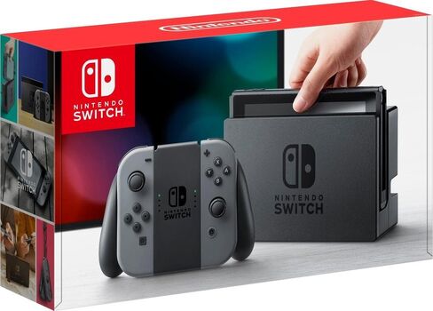 Nintendo Switch Bundle (7 items): 32GB Console Gray Joy-con, 128GB Micro SD, Joy-Con (L/R)-Neon Red/Neon Blue, Splatoon 2 Game Disc, Type C Cable, Wall Charger in Saudi Arabia