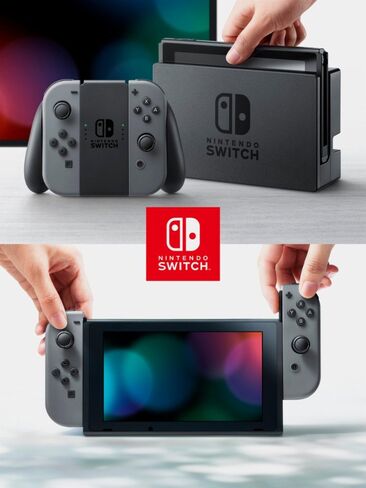 Nintendo Switch Bundle (7 items): 32GB Console Gray Joy-con, 128GB Micro SD, Joy-Con (L/R)-Neon Red/Neon Blue, Splatoon 2 Game Disc, Type C Cable, Wall Charger in Saudi Arabia