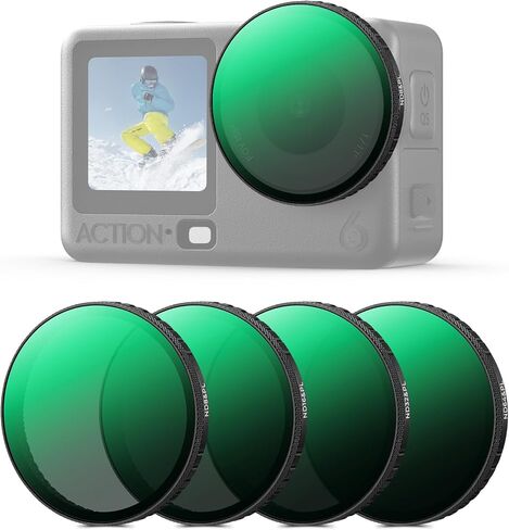 طقم فلتر K&F CONCEPT ND متوافق مع DJI Osmo Action 6، ND8 ND16 ND32 ND64 4 عبوات من فلاتر الزجاج البصري للتحكم في التعرض للضوء مع طلاء متعدد الطبقات in Kuwait
