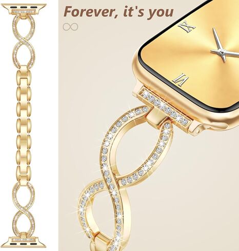 سوار Filoto Bling متوافق مع ساعة Apple 38 مم 40 مم 41 مم 42 مم 44 مم 45 مم 46 مم 49 مم للنساء، حزام معدني رفيع أنيق سوار مجوهرات نحيف لسلسلة iWatch Band 11 10 9 8 7 6 5 4 SE 3 2 1 Ultra in Saudi Arabia