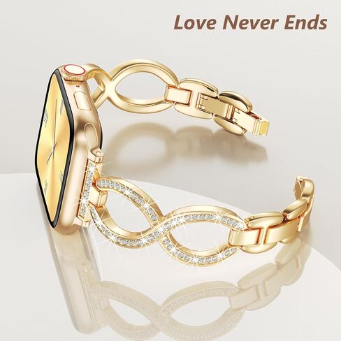 سوار Filoto Bling متوافق مع ساعة Apple 38 مم 40 مم 41 مم 42 مم 44 مم 45 مم 46 مم 49 مم للنساء، حزام معدني رفيع أنيق سوار مجوهرات نحيف لسلسلة iWatch Band 11 10 9 8 7 6 5 4 SE 3 2 1 Ultra in Saudi Arabia