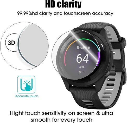 3 قطع لواقي الشاشة Garmin Forerunner 965، رقيق للغاية 2.5D 9H صلابة الزجاج المقسى طبقة حماية للشاشة in Saudi Arabia
