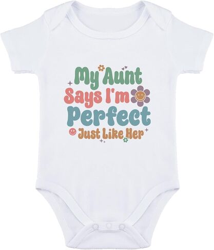 My Aunt Says I'm Perfect Baby Bodysuit Auntie Baby Clothes Girl I Love My Auntie Babies Bodysuit in Saudi Arabia