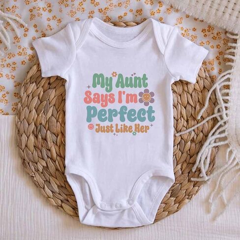 My Aunt Says I'm Perfect Baby Bodysuit Auntie Baby Clothes Girl I Love My Auntie Babies Bodysuit in Saudi Arabia