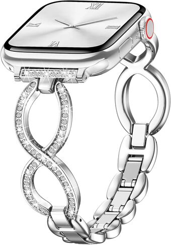 سوار Filoto Bling متوافق مع ساعة Apple 38 مم 40 مم 41 مم 42 مم 44 مم 45 مم 46 مم 49 مم للنساء، حزام معدني رفيع أنيق سوار مجوهرات نحيف لسلسلة iWatch Band 11 10 9 8 7 6 5 4 SE 3 2 1 Ultra in Saudi Arabia