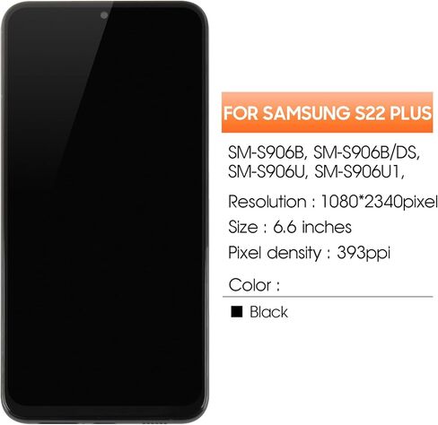INCELL لهاتف Samsung Galaxy S22 Plus استبدال الشاشة لهاتف Samsung S22 Plus 5G شاشة LCD SM-S906B SM-S906U SM-S906W مجموعة شاشة LCD تعمل باللمس مع إطار in Kuwait