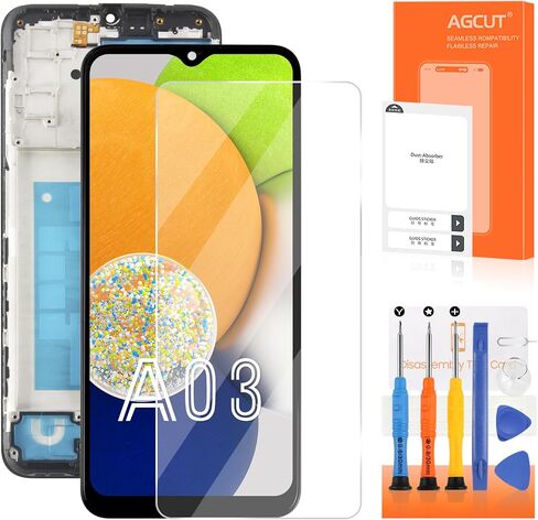 لشاشة Samsung Galaxy A03 البديلة لشاشة Samsung A03 LCD SM-A035F/DS SM-A035M SM-A035F LCD محول الأرقام شاشة تعمل باللمس مجموعة إصلاح مجموعات مع الإطار in Kuwait