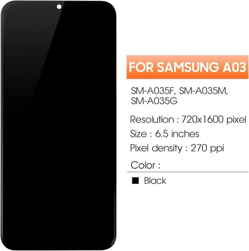 لشاشة Samsung Galaxy A03 البديلة لشاشة Samsung A03 LCD SM-A035F/DS SM-A035M SM-A035F LCD محول الأرقام شاشة تعمل باللمس مجموعة إصلاح مجموعات مع الإطار in Kuwait