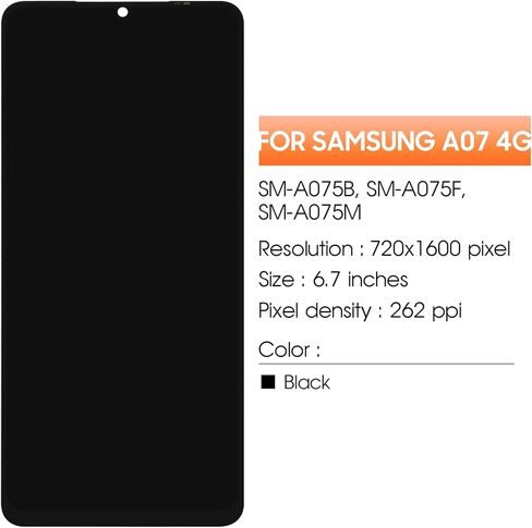 الأصلي لسامسونج غالاكسي A07 شاشة قطع غيار سامسونج A07 شاشة الكريستال السائل SM-A075B SM-A075F SM-A075M LCD محول الأرقام اللمس الجمعية إصلاح أجزاء in Kuwait