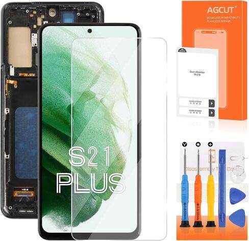 شاشة TFT بديلة لشاشة Samsung Galaxy S21 Plus S21 Plus 5G LCD SM-G996W SM-G996U LCD محول رقمي شاشة تعمل باللمس باللون الأسود مع إطار (الحجم الأصلي، بدون بصمة إصبع) in Kuwait