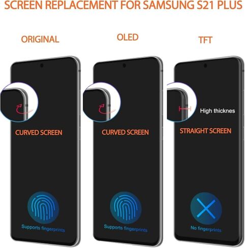شاشة TFT بديلة لشاشة Samsung Galaxy S21 Plus S21 Plus 5G LCD SM-G996W SM-G996U LCD محول رقمي شاشة تعمل باللمس باللون الأسود مع إطار (الحجم الأصلي، بدون بصمة إصبع) in Kuwait