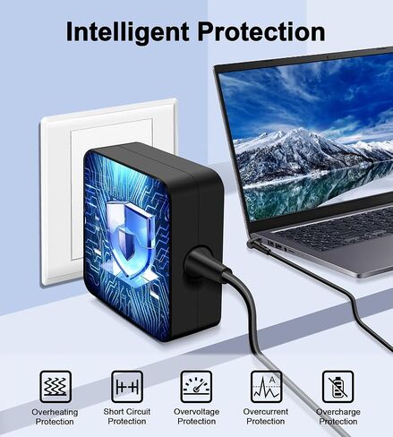 شاحن كمبيوتر محمول 65 وات متوافق مع Asus Vivobook 14 15 17 S13 S14 S15 Go 12 14 15 Zenbook Flip Chromebook Notebook EeeBook Laptop 5.5 * 2.5 ملم مع 3 أطراف قابلة للاستبدال in Saudi Arabia
