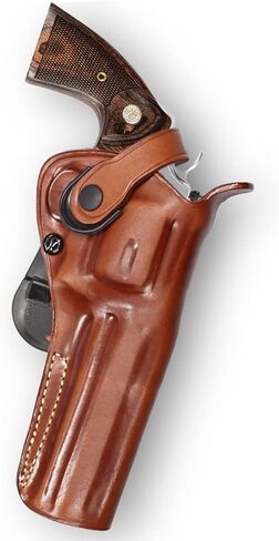 حافظة مسدس مجداف OWB من الجلد مع حزام الاحتفاظ يناسب أسطوانة Colt Python 357 Magnum 6 بوصات، رسم اليد اليمنى، اللون البني #1306# in Kuwait