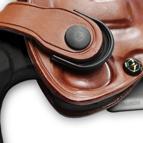 حافظة مسدس مجداف OWB من الجلد مع حزام الاحتفاظ يناسب أسطوانة Colt Python 357 Magnum 6 بوصات، رسم اليد اليمنى، اللون البني #1306# in Kuwait