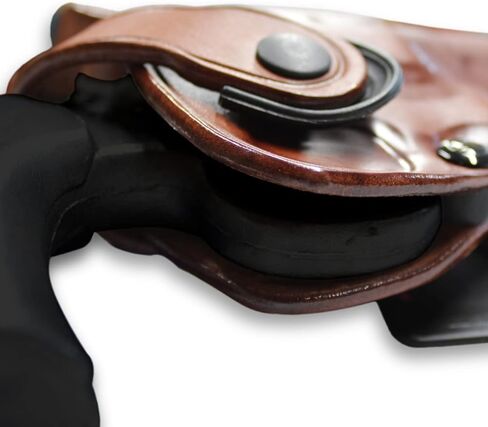 حافظة مسدس مجداف OWB من الجلد مع حزام الاحتفاظ يناسب أسطوانة Colt Python 357 Magnum 6 بوصات، رسم اليد اليمنى، اللون البني #1306# in Kuwait