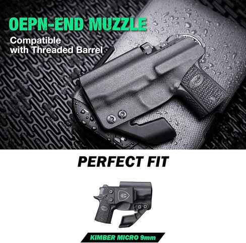 WARRIORLAND IWB Kydex Holster, Fits Kimber Micro 9 Pistol - Not Fit Kimber Micro 10mm & .45, Inside Waistband Concealed Carry, Adj. Cant & Retention, Right/Left Optional in Saudi Arabia