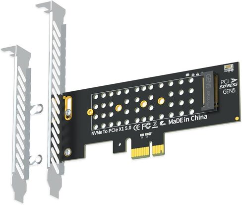 محول GLOTRENDS PA19-X1 M.2 NVMe SSD إلى PCIe 5.0 X1، دعامة عادية ومنخفضة المستوى، تركيب PCIE X1 in Saudi Arabia