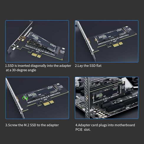 محول GLOTRENDS PA19-X1 M.2 NVMe SSD إلى PCIe 5.0 X1، دعامة عادية ومنخفضة المستوى، تركيب PCIE X1 in Saudi Arabia